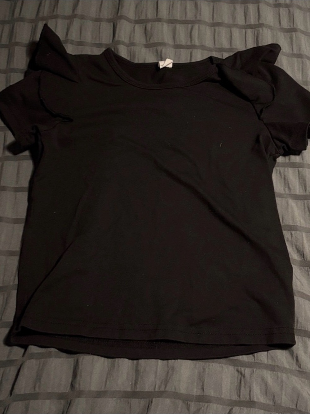 Black kids Ruffle Sleeve Top - Unbranded